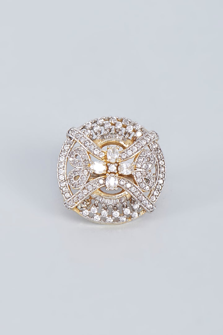 Gold Finish Zircon Ring by Fuschia Jewellery at Pernia's Pop Up Shop